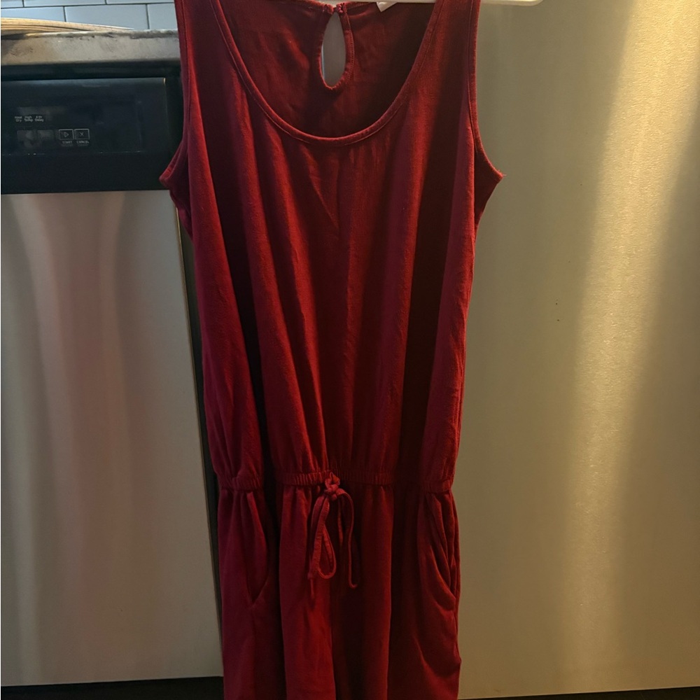 Burgundy Sleeveless Romper